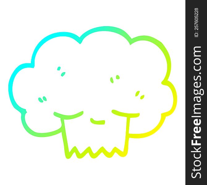 Cold Gradient Line Drawing Cartoon Explosion Cloud