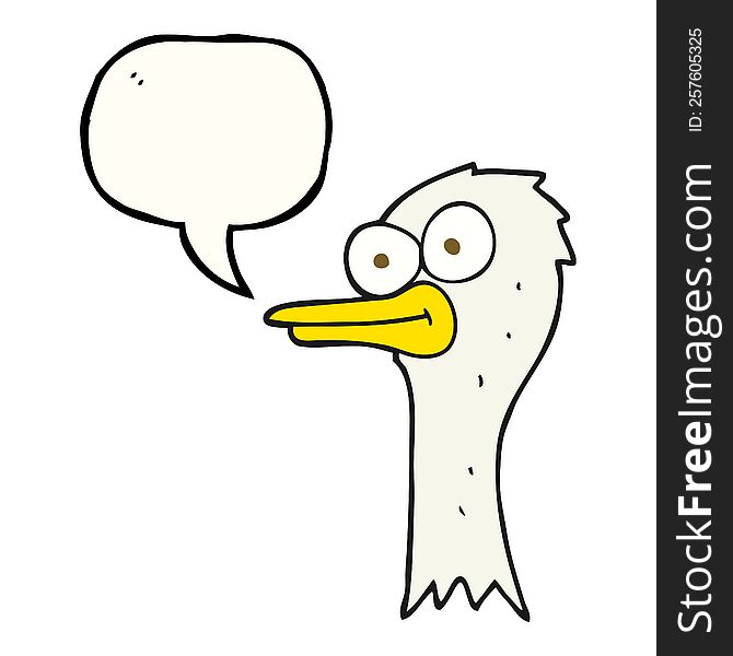 speech bubble cartoon ostrich head