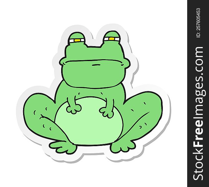 Sticker Of A Cartoon Frog