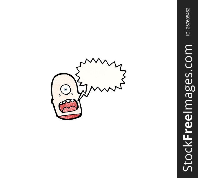 Cartoon Monster Head With Speech Bubble
