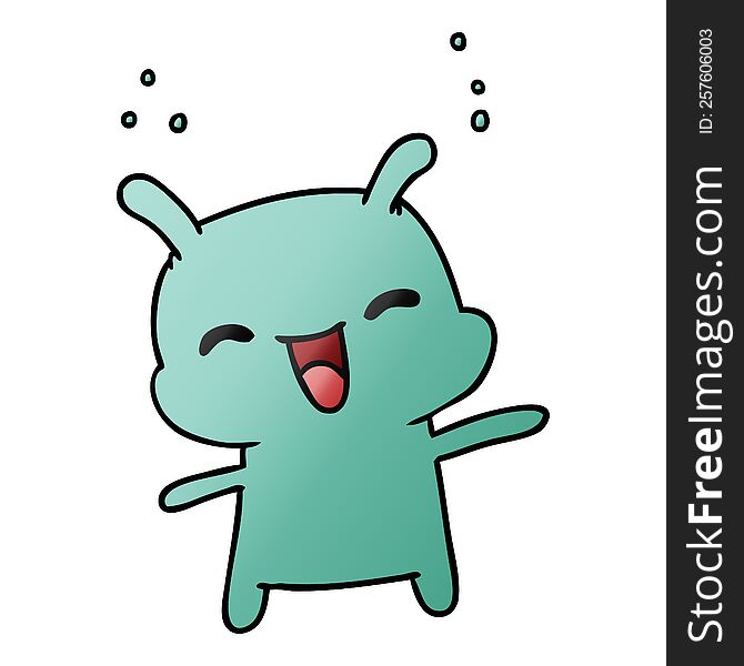 Gradient Cartoon Kawaii Cute Happy Alien