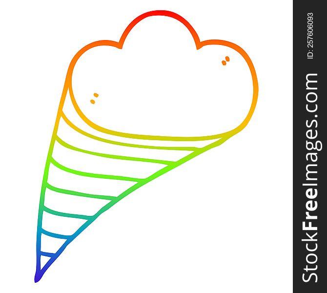 Rainbow Gradient Line Drawing Cartoon Decorative Cloud