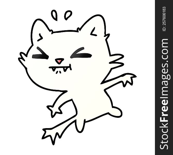 Gradient Cartoon Of Cute Kawaii Cat