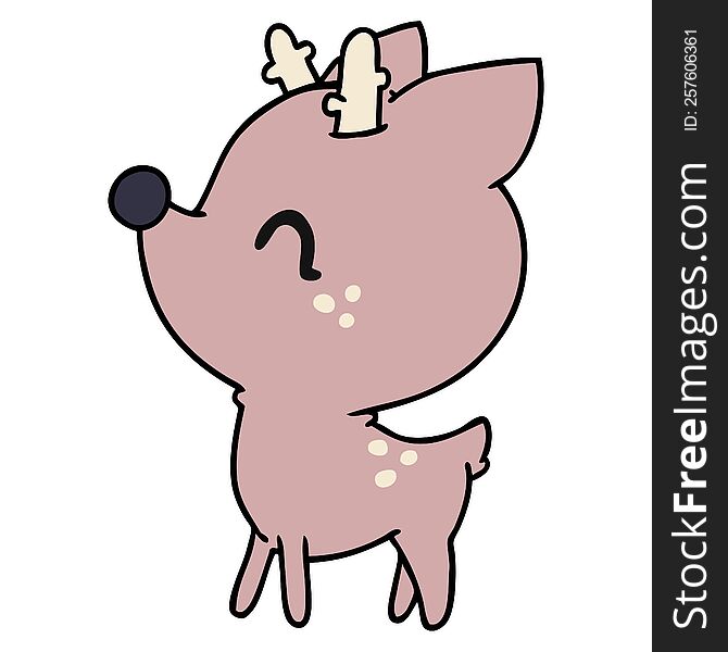 cartoon of  kawaii cute deer