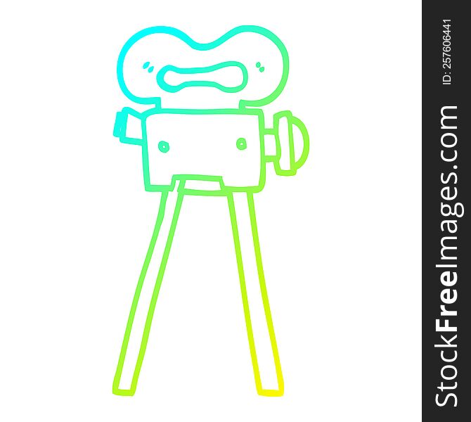 cold gradient line drawing cartoon film camera