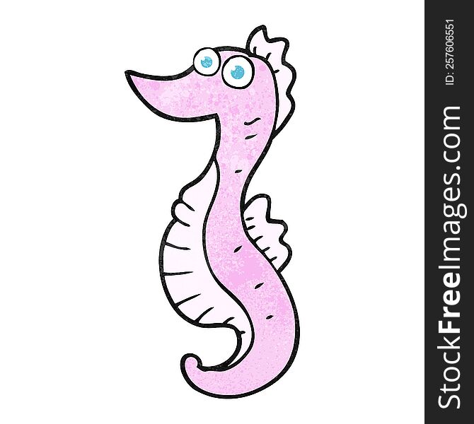 textured cartoon seahorse