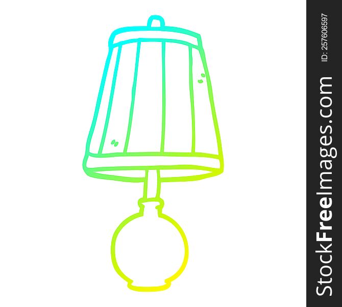 cold gradient line drawing of a cartoon table lamp