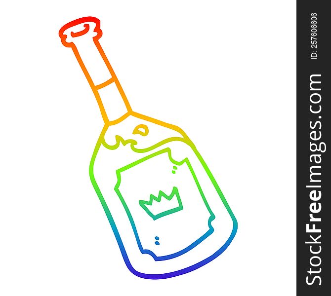 rainbow gradient line drawing cartoon alcoholic drink