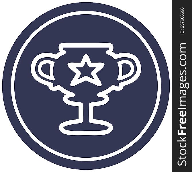 trophy cup circular icon symbol