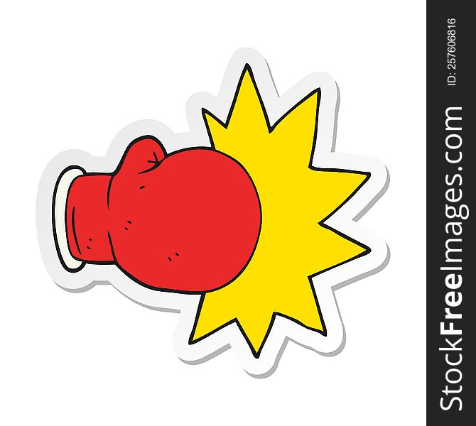 sticker of a cartoon boxing glove