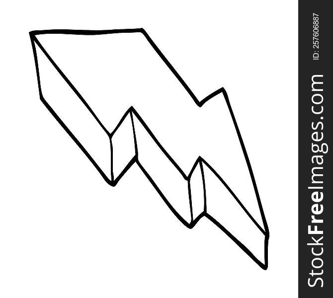 Line Drawing Cartoon Decorative Lightning Bolt