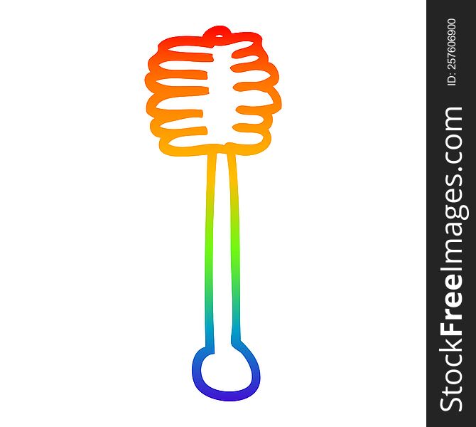 rainbow gradient line drawing of a cartoon honey spindle