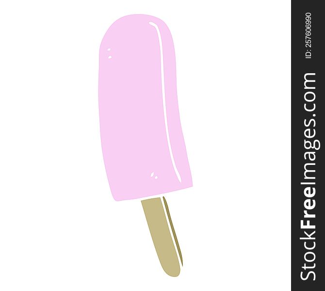 Flat Color Illustration Of A Cartoon Ice Lolly