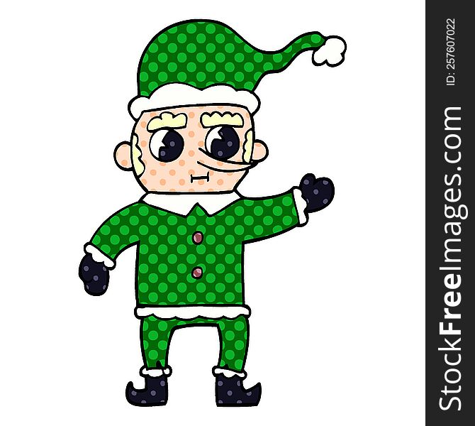 Cartoon Doodle Christmas Elf