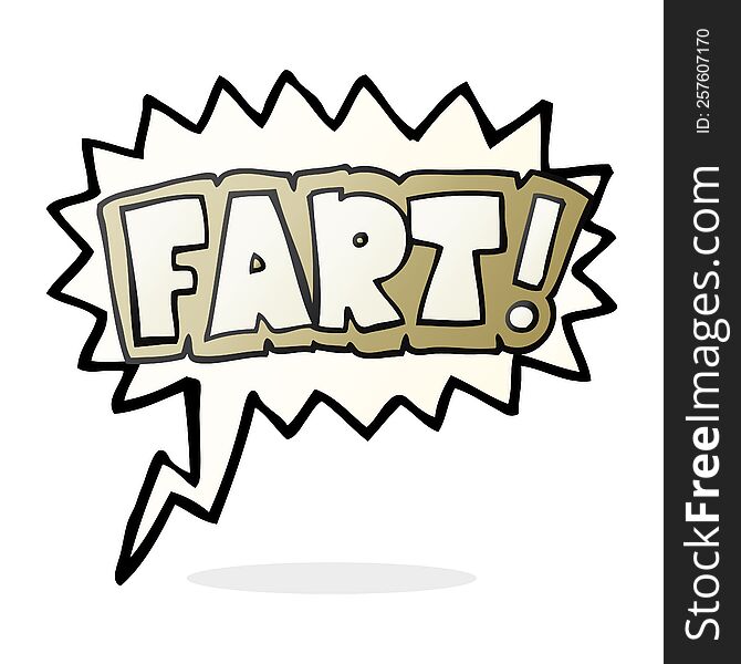 freehand drawn speech bubble cartoon fart symbol