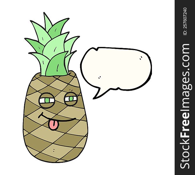 freehand drawn speech bubble cartoon pineapple