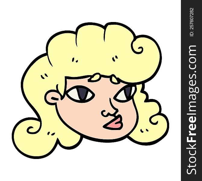 cartoon doodle blond girls face