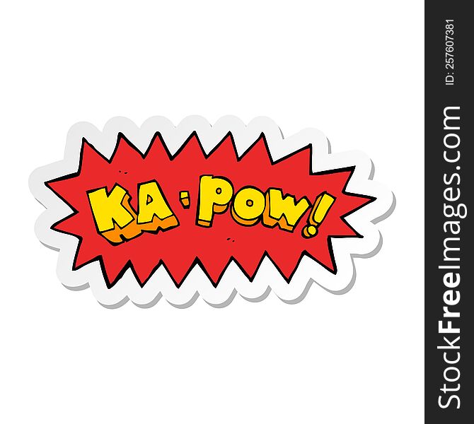 sticker of a cartoon ka pow