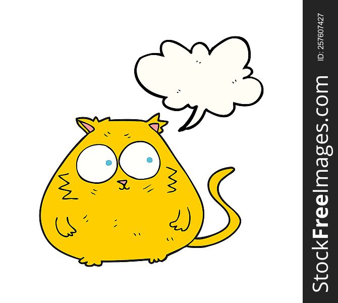 speech bubble cartoon fat cat