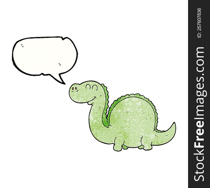 Speech Bubble Textured Cartoon Dinosaur