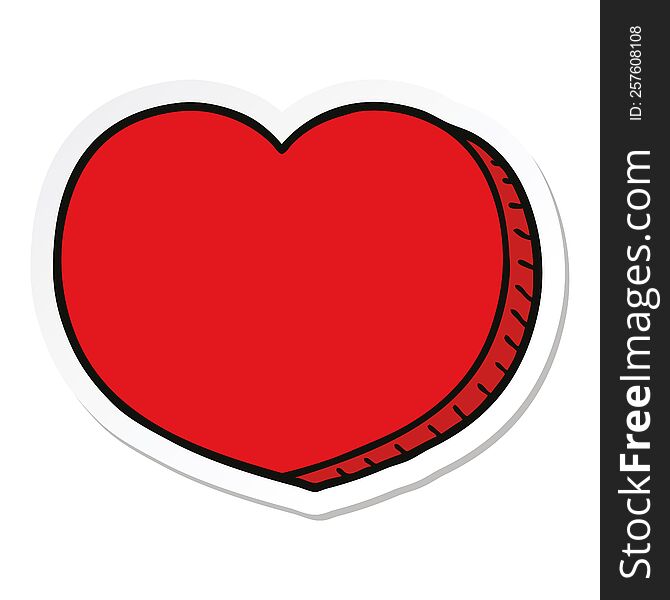 Sticker Of A Cartoon Love Heart