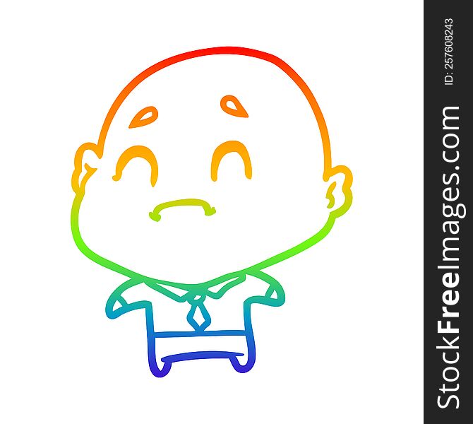 Rainbow Gradient Line Drawing Old Man