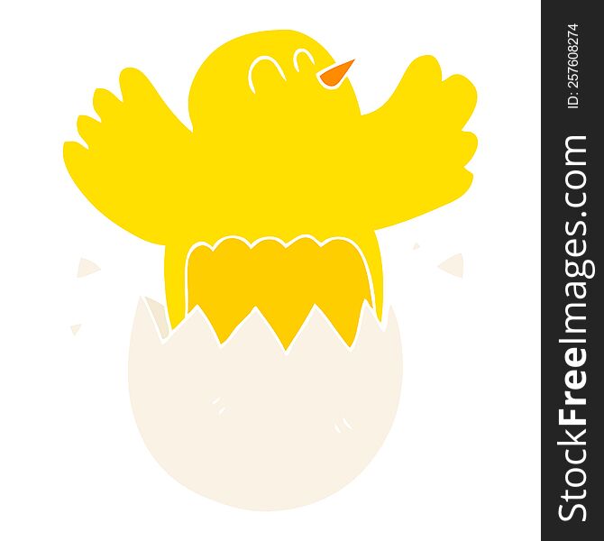 flat color illustration of hatching egg. flat color illustration of hatching egg