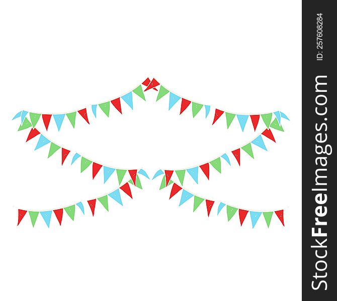 flat color illustration of bunting flags. flat color illustration of bunting flags