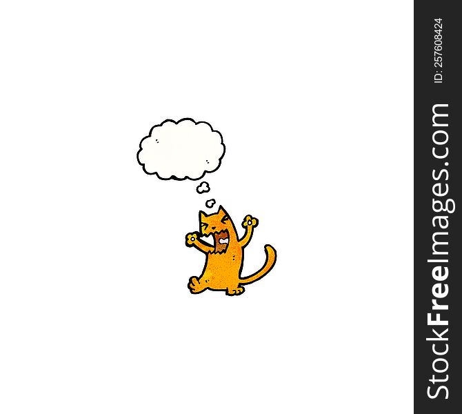 cat with thought cloud cartoon