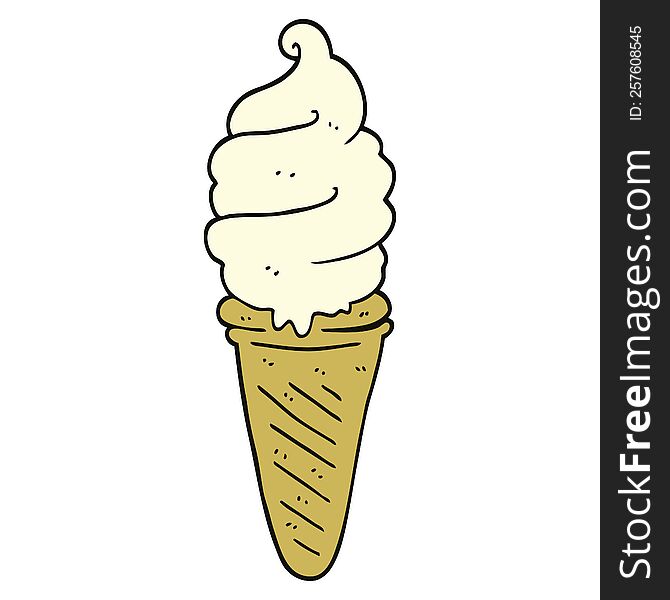 cartoon doodle ice cream