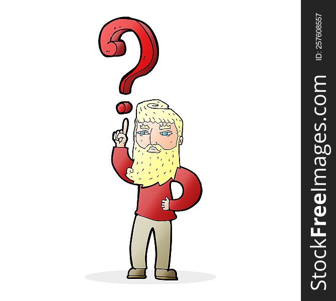 cartoon man with question