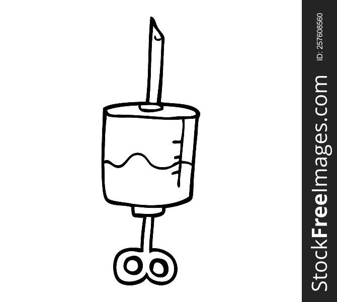 line drawing cartoon medical syringe