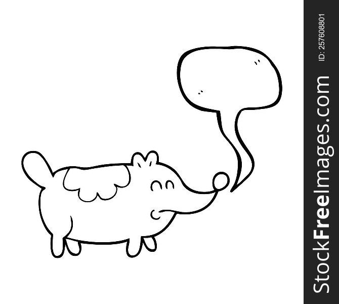 speech bubble cartoon small fat dog