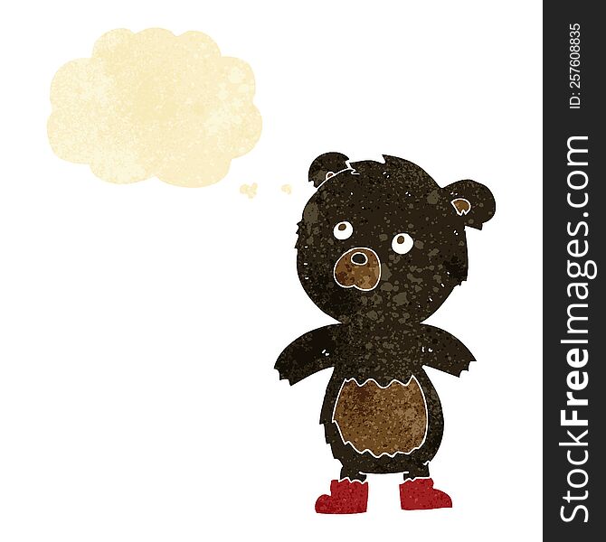 cartoon cute little bear with thought bubble