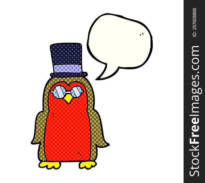 freehand drawn comic book speech bubble cartoon robin