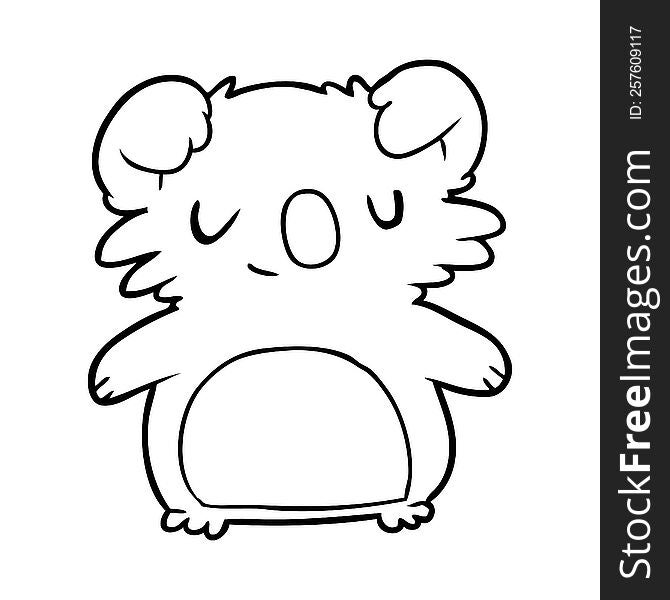 cute line drawing of a koala. cute line drawing of a koala