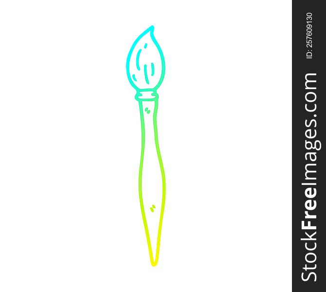 Cold Gradient Line Drawing Cartoon Paint Brush