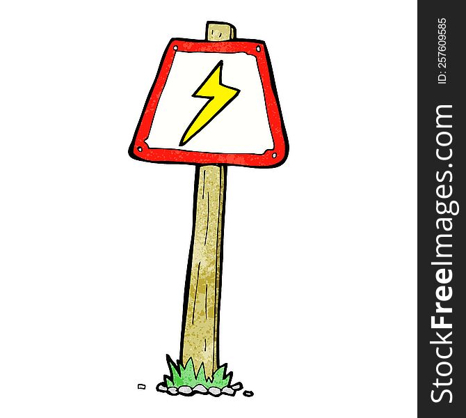 Cartoon Electrical Warning Sign