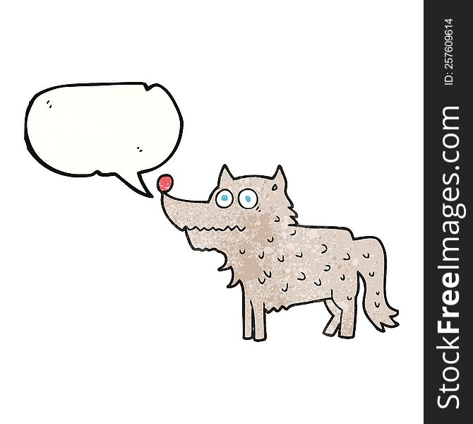 speech bubble textured cartoon dog