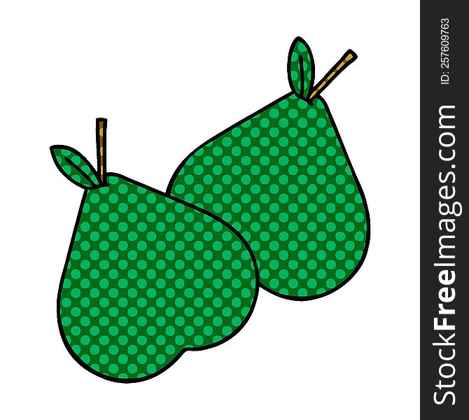 Comic Book Style Cartoon Pears
