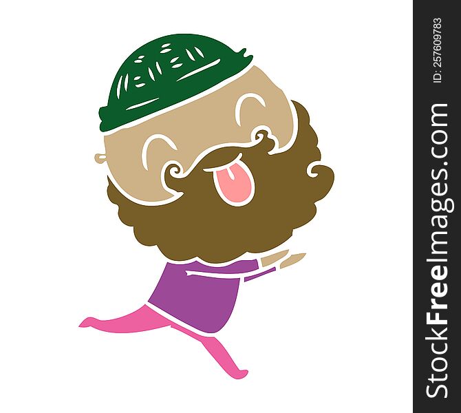 running man with beard sticking out tongue