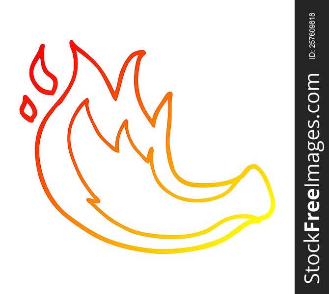 warm gradient line drawing of a cartoon gas flame