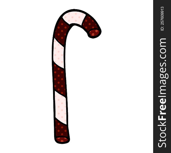 cartoon doodle candy cane