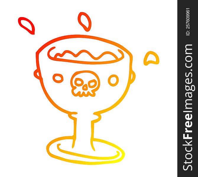 warm gradient line drawing of a cartoon goblet