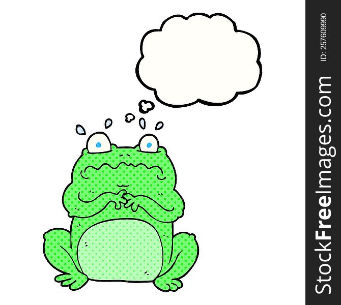 freehand drawn thought bubble cartoon funny frog