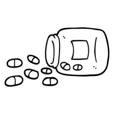 Black And White Cartoon Jar Of Pills Royalty Free Stock Photography