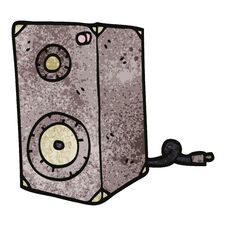 Cartoon Doodle Speaker Box Stock Photo