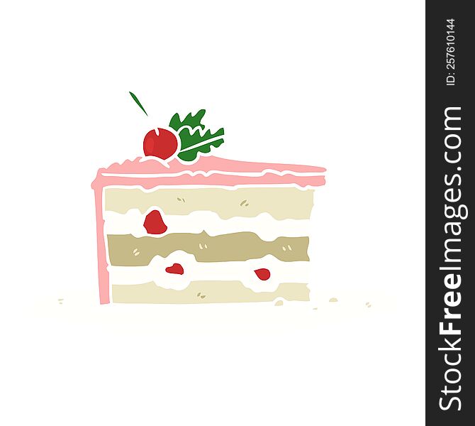 Flat Color Style Cartoon Tasty Dessert;cake