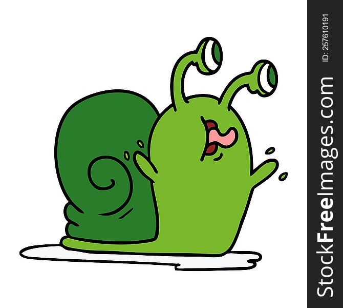Cartoon Of A Slimy Snail