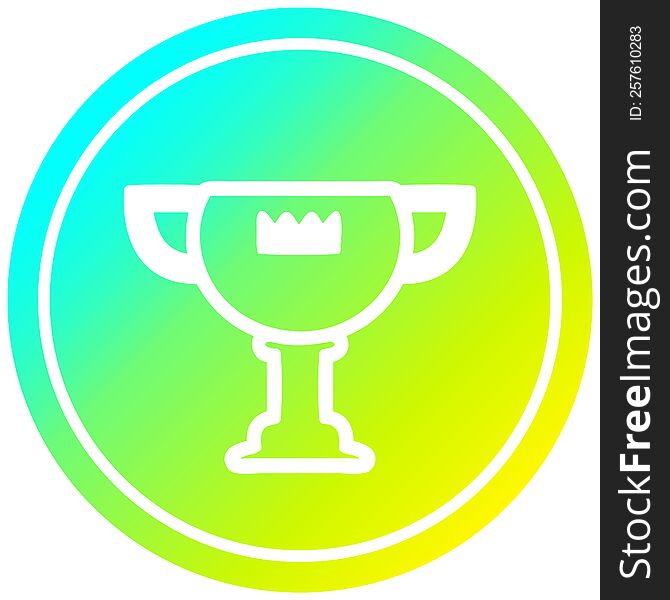 trophy award circular icon with cool gradient finish. trophy award circular icon with cool gradient finish